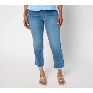 Isaac Mizrahi Livel Tall True Denim Crop Jeans with Cuff Detai: Tall 20  #61*